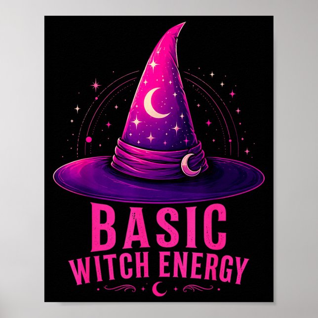 Grundläggande häxa energi halloween grafisk design poster (Framsidan)