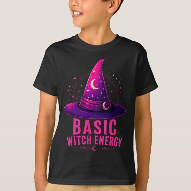 Grundläggande häxa energi halloween grafisk design t shirt (Framsida)