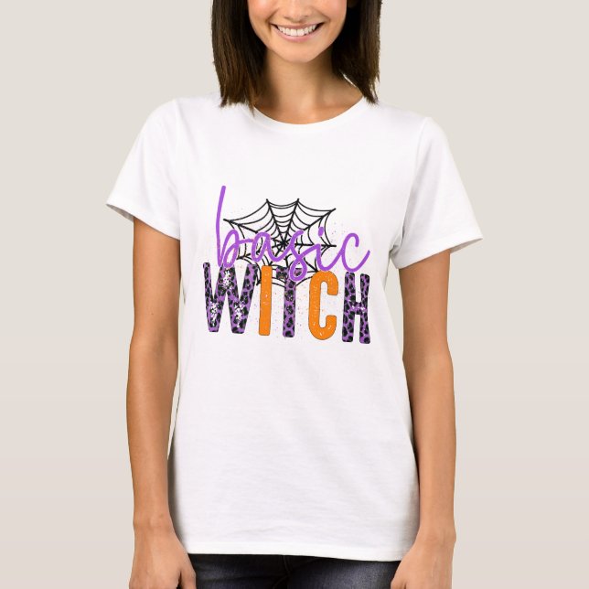 Grundläggande Häxa - Halloween T Shirt (Framsida)