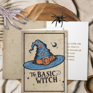 Grundläggande Häxa Hatt Vintage Halloween Välkomst Kort