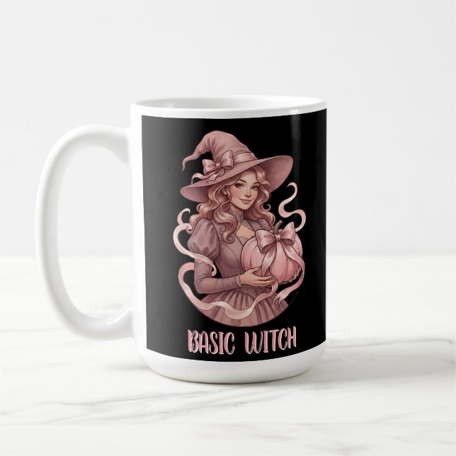 Grundläggande Häxflört Vintage Rosa Pumpa Kaffemugg (Vänster)