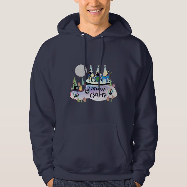 Grundläggande Hooded tröjamarin RushCamp2019 för Hoodie (Framsida)