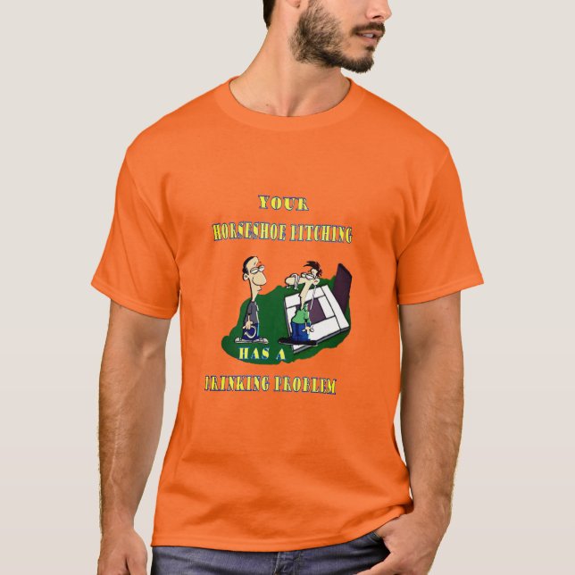 Grundläggande HorseShoe Pitching-ställning T Shirt (Framsida)