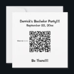 Grundläggande inbjudan till sängkammarparty med QR<br><div class="desc">Bjud in killarna till en rolig sängkammarparty med denna grundläggande svart-vita QR-kod inbjudan.
Skanna bara platsen för festen och bifoga URL:en i QR-kodrutan.</div>