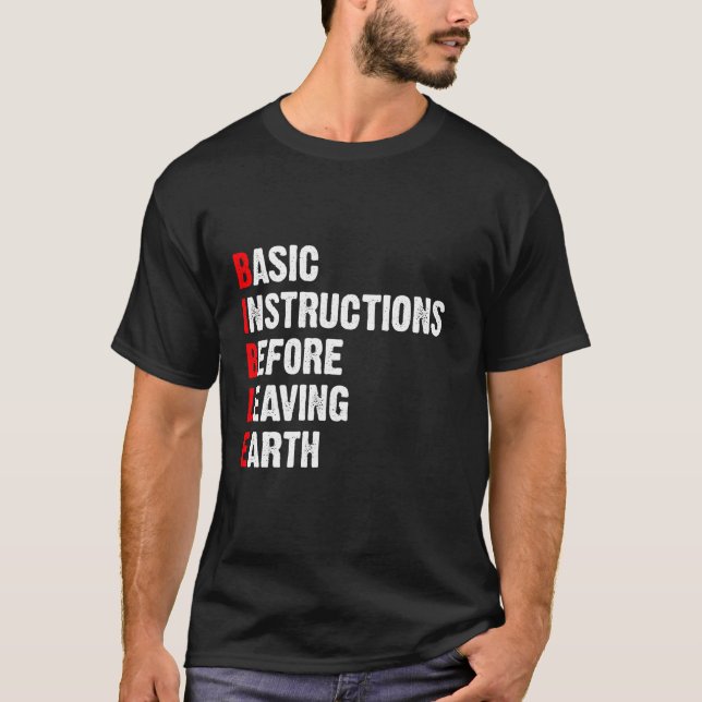 Grundläggande instruktioner innan man Lämnar jordb T Shirt (Framsida)