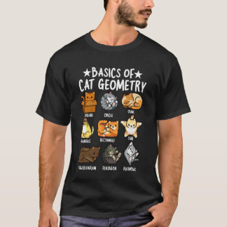 Grundläggande kattgeometri matematik rolig kattäga t shirt