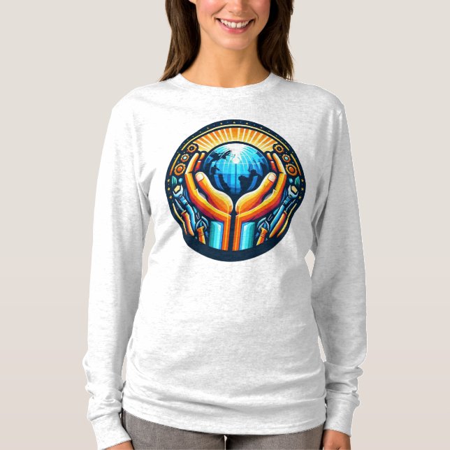 Grundläggande Långärmad för Händer T Shirt (Framsida)