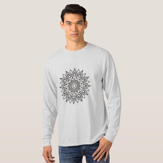 Grundläggande långärmad T-shirt (Hel framsida)