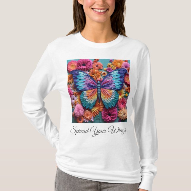 Grundläggande långärmad t-shirt för kvinnor (Framsida)