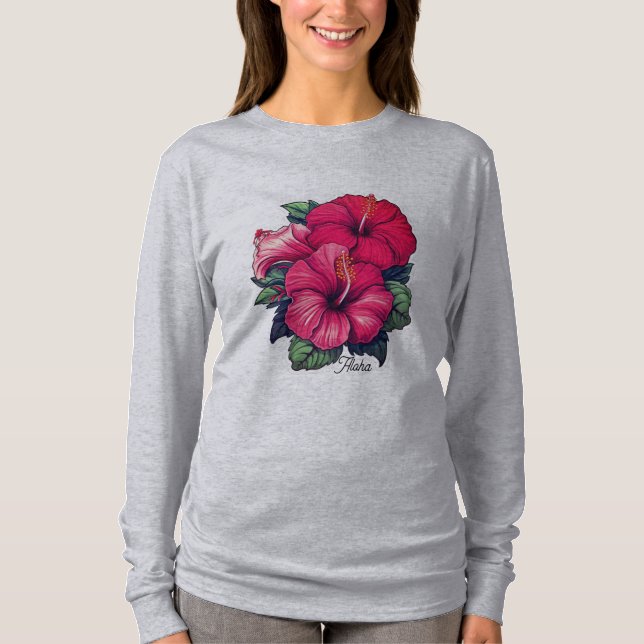 Grundläggande långärmad t-shirt för kvinnor (Framsida)