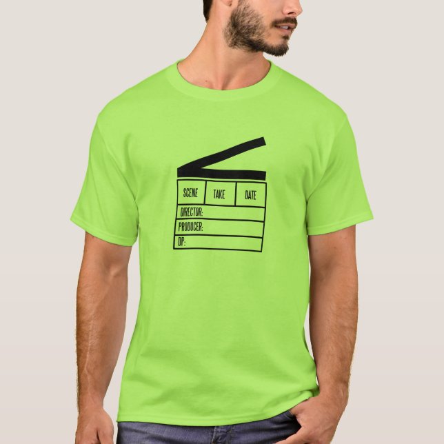 Grundläggande ljust för producentclapboard - grön t shirt (Framsida)