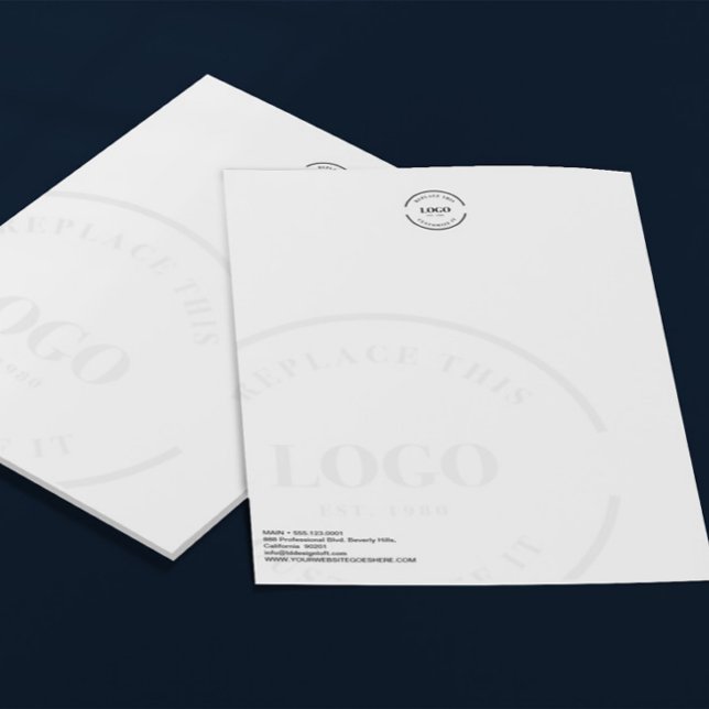Grundläggande logotyp för brevhuvud (Letterhead with faux watermark logo)