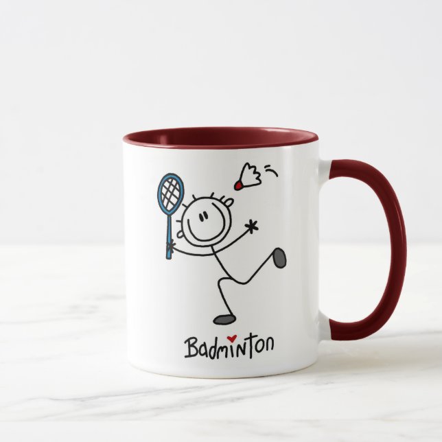Grundläggande Male stick figurBadminton Mugg (Höger)