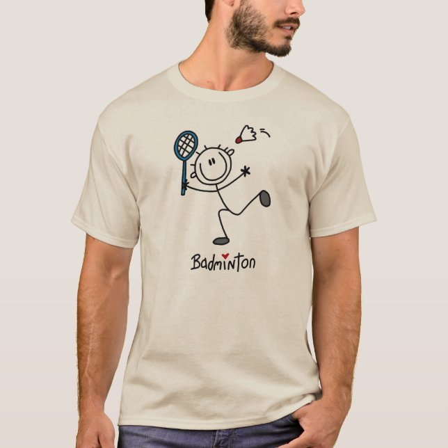 Grundläggande Male stick figurBadminton T Shirt (Framsida)