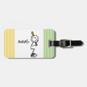 Grundläggande Male stick figurbaseballT-tröja och Bagagebricka