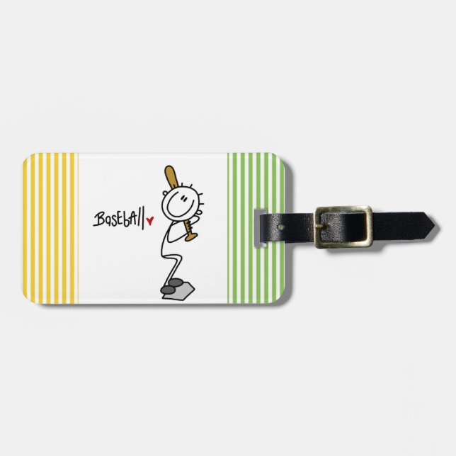 Grundläggande Male stick figurbaseballT-tröja och Bagagebricka (Horisontell Framsida)