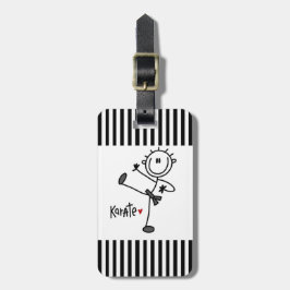 Grundläggande Male stick figurKarateT-tröja och Bagagebricka
