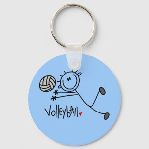 Grundläggande Male stick figurvolleyboll Nyckelring