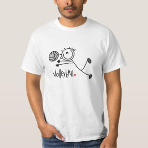 Grundläggande Male stick figurvolleyboll T-shirt