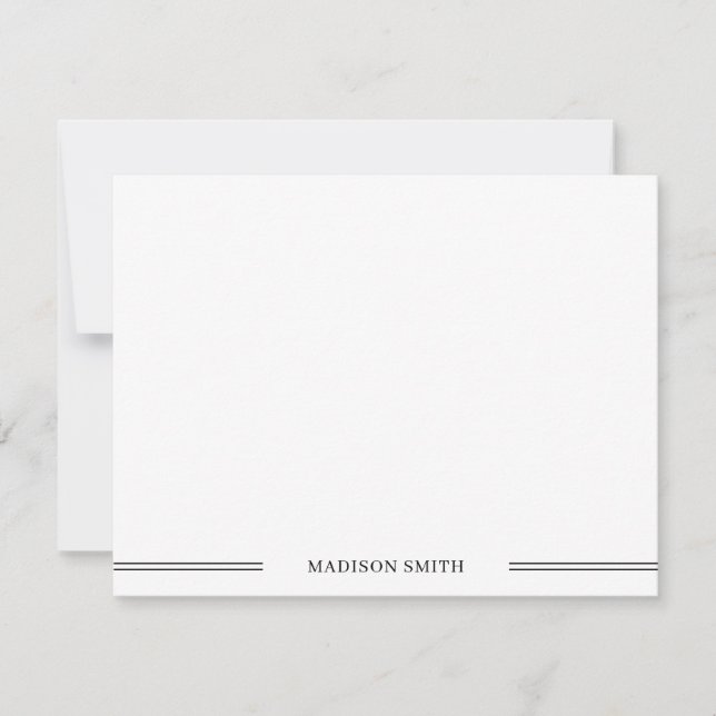 Grundläggande, minimalistisk svartvit dokumentär anteckningskort (Framsida)