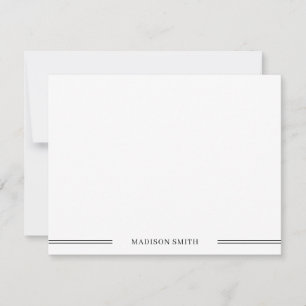 Grundläggande, minimalistisk svartvit dokumentär anteckningskort