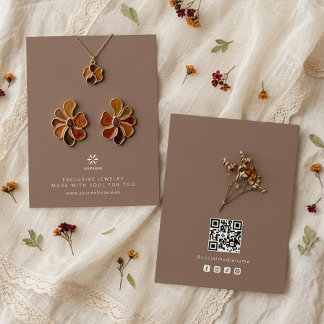 Grundläggande Mocha Brun Smycken Display Logo TMF2 Visitkort