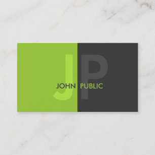 Grundläggande modern Monogram för två färg Visitkort