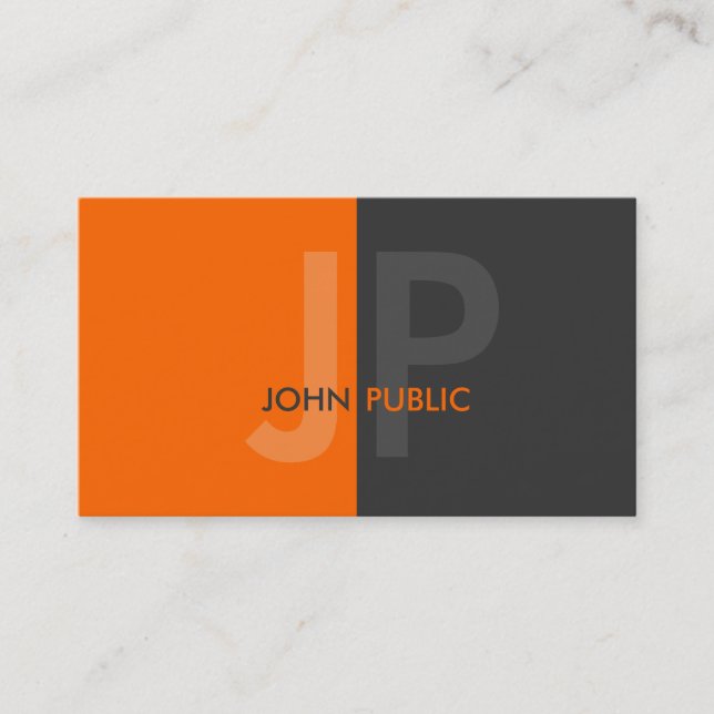 Grundläggande modern Monogram för två färg Visitkort (Framsida)