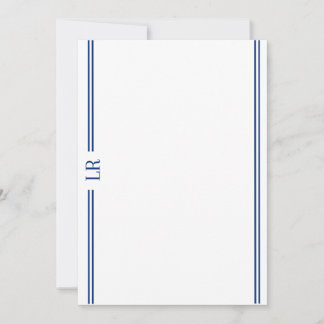 Grundläggande Monogram #3 Platt Brevkort Anteckningskort