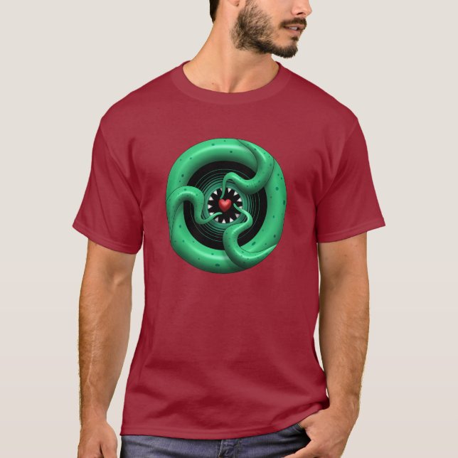 Grundläggande mörk för Cthulhu hjärta T-shirt (Framsida)
