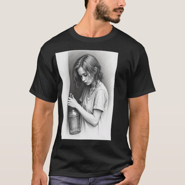 Grundläggande Mörk T-Shirt."Tomt Flaska, ändlös an T Shirt (Framsida)