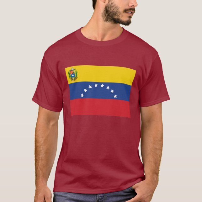 Grundläggande mörk T-tröja för venezuelansk flagga Tee Shirt (Framsida)