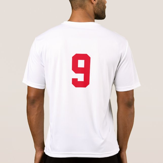 Grundläggande numrerad T-tröja för lagspelare T Shirt (Baksida)
