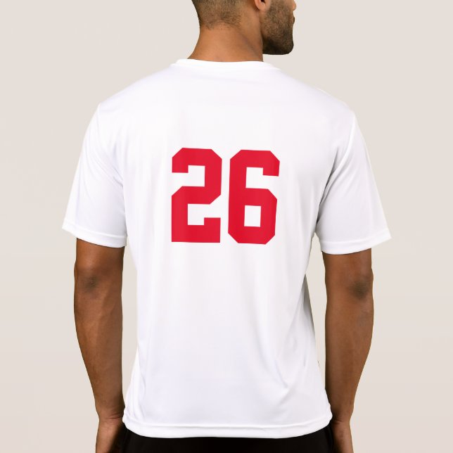 Grundläggande numrerad T-tröja för lagspelare T-shirt (Baksida)