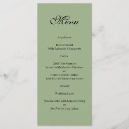 Grundläggande och elegant grön och vit meny