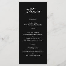 Grundläggande och elegant svart och vit meny