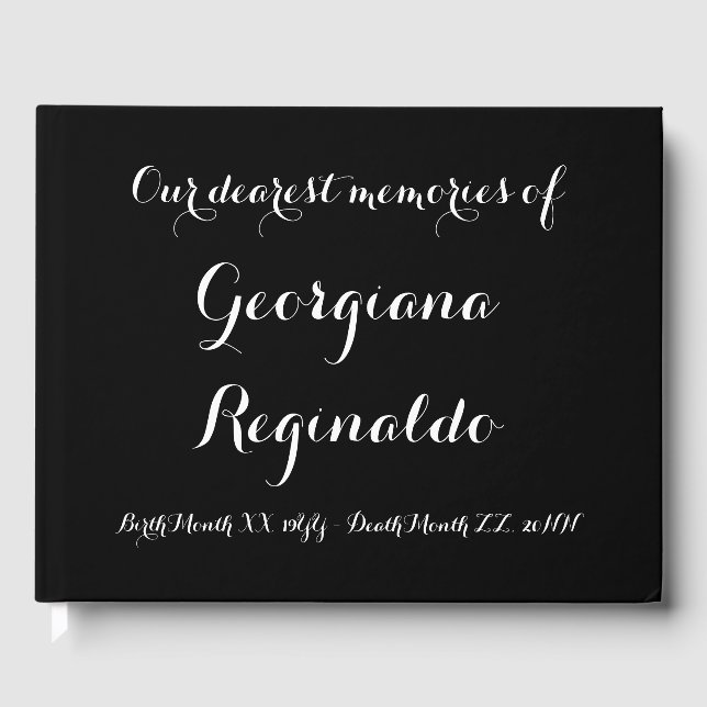 Grundläggande och enkla kondoleanser gästböcker (Framsida)