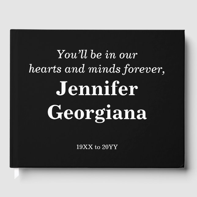 Grundläggande och läsbar begravnings-/minnesbok gästböcker (Framsida)