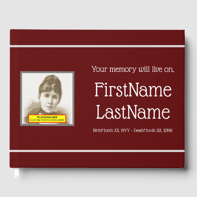 Grundläggande och läsbar begravningsbok gästböcker (Framsida)