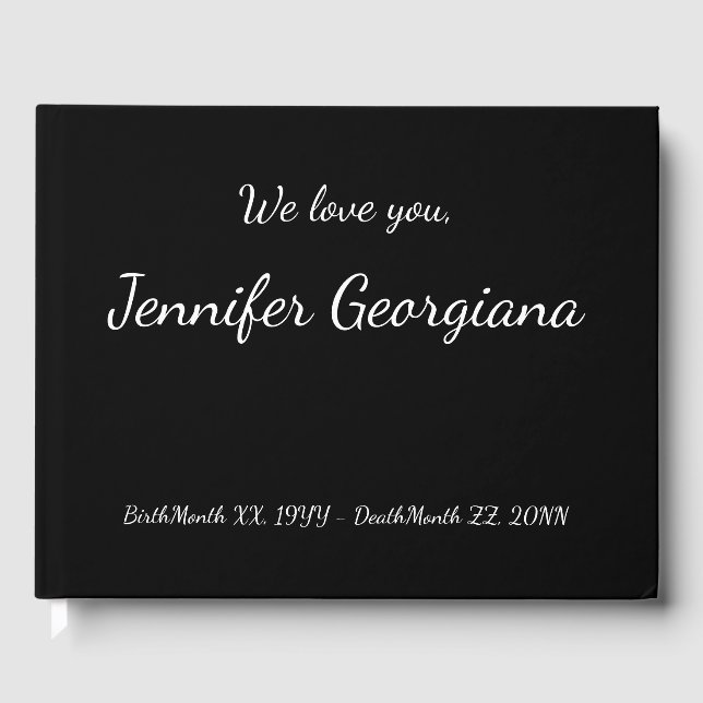 Grundläggande och minimalistisk minnesgäst Bok (Framsida)