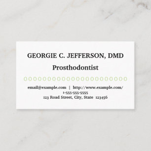 Grundläggande och minimalt prosthodontist-Affärsko Visitkort