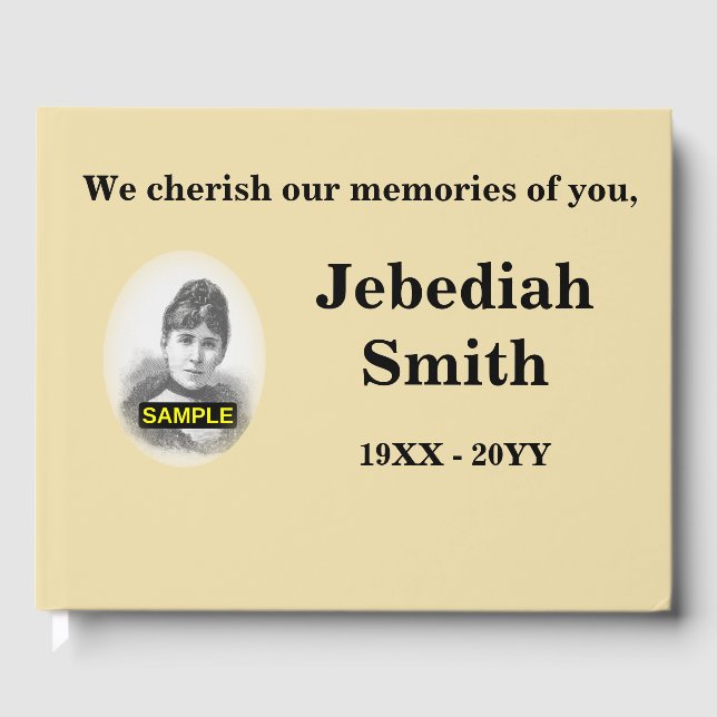 Grundläggande och subducerad begravnings-/minnesgä gästböcker (Framsida)