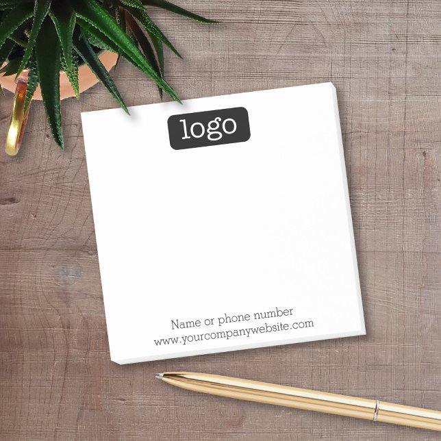 Grundläggande Office- eller affärsmässig Logotyp e Post-it Block (Personalized Post It Notes - Add Your Logo to make a promotional product and hand it out to clients)