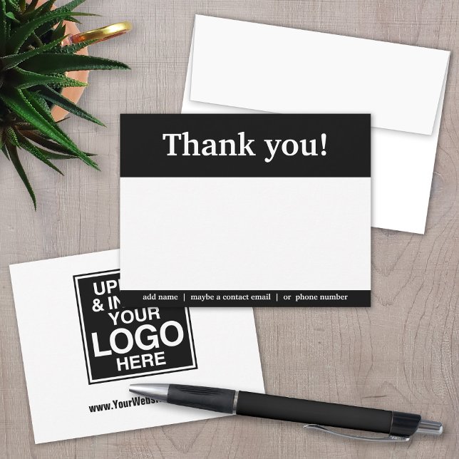 Grundläggande Office- eller Business-Logotyp Tack Kort (Business Thank you notecard with logo)