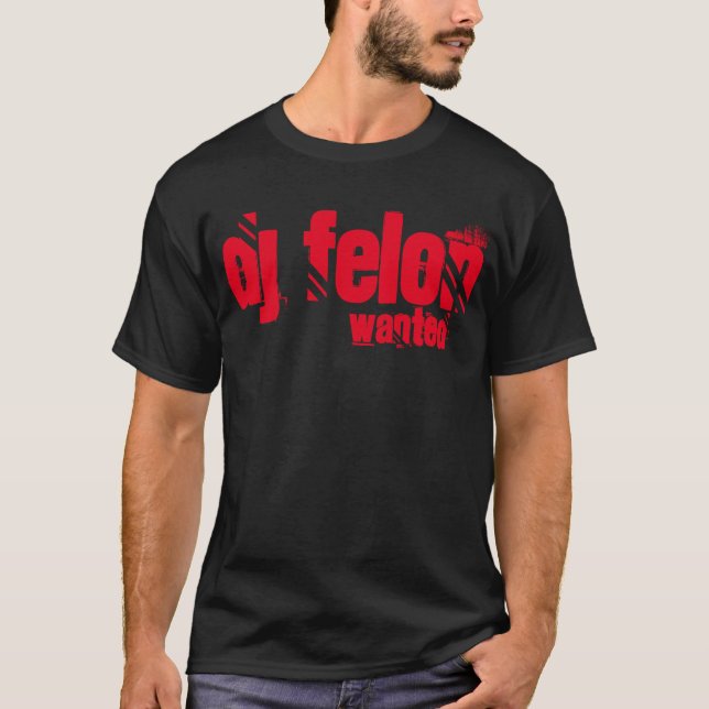 Grundläggande "önskad " UTSLAGSPLATSDJ-grov T-shirt (Framsida)