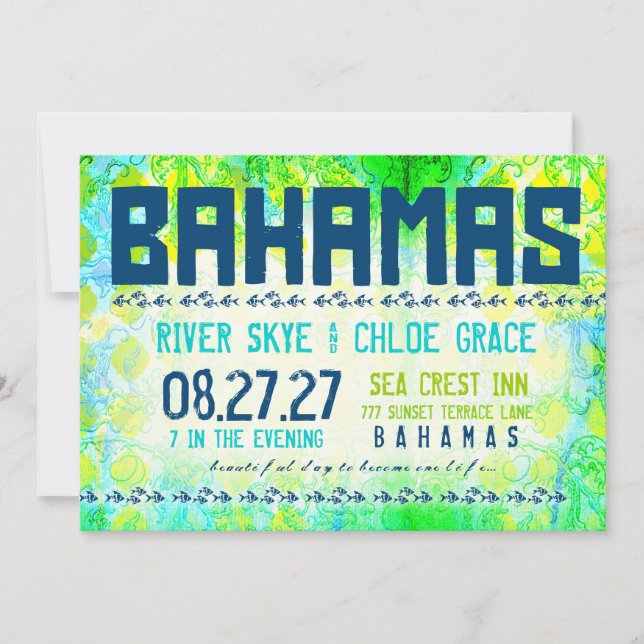 Grundläggande papper för BAHAMAS Inbjudningar (Framsida)