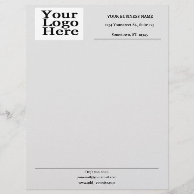 Grundläggande Professionell Sleek Grått Letterhead Brevhuvud (Framsida)
