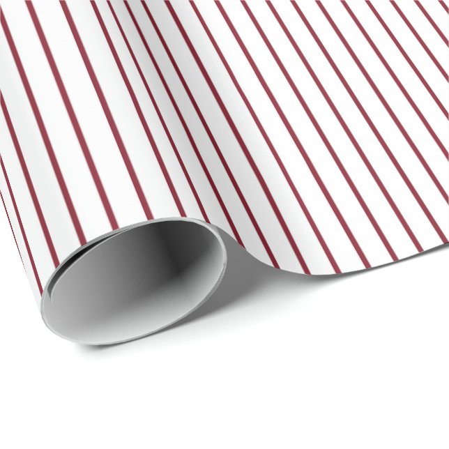Grundläggande röd pinstrip minimalisisk presentpap presentpapper (Rullad Hörn)