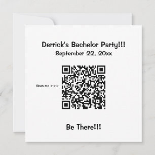 Grundläggande Sängkammarparty-inbjudan med QR-kodi Inbjudningar