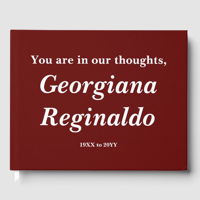 Grundläggande, sorglig sympati, gästbok (Framsida)